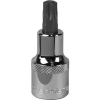 Chrome Sealey SBT023 Trx-Star* socket bit T47 with 1/2in square drive and knurled grip.