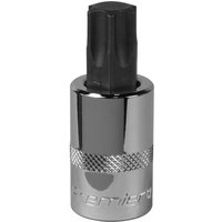 Sealey SBT027 Trx-Star* socket bit, chrome finish, T70 size, 1/2in square drive, with knurled grip and black tip.