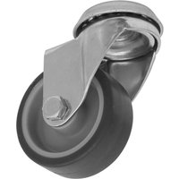 Medium-duty thermoplastic swivel castor wheel, 50mm diameter, with bolt hole and metal bracket by Sealey.
