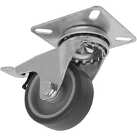 Sealey medium-duty swivel castor wheel, thermoplastic, Ø50mm, with total lock, metal bracket, and gray wheel.