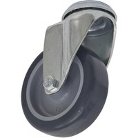 Sealey SCW275SB castor wheel, grey rubber, 75mm diameter, bolt hole swivel, metal bracket.