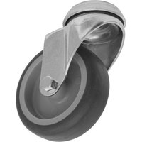 Sealey medium-duty thermoplastic swivel castor wheel, 75mm diameter, with bolt hole and silver metal bracket.