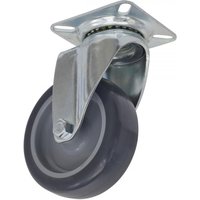 Sealey SCW275SP castor wheel with swivel plate, grey rubber wheel, and metal bracket, diameter 75mm.