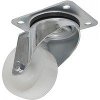 Sealey SCW480SP castor wheel with swivel plate, 80mm diameter, silver metal bracket, and white wheel.