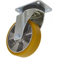 Sealey SCW5160SP castor wheel with swivel plate, 160mm diameter, orange rubber tire, and metal bracket.