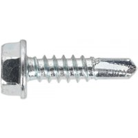 Self-drilling screw with hex head, zinc finish, 4.8 x 19mm size, by Sealey, pack of 100.