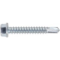 Self-drilling screw with hex head, zinc finish, 5.5 x 38mm, sharp tip, pack of 100 by Sealey.
