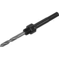 Sealey SDS Plus Mandrel, black metal with threaded end and drill bit, compatible with 14mm-30mm hole saws.