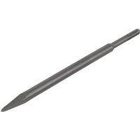 Sealey SDS Plus Point Chisel, silver steel, pointed tip, cylindrical shaft, designed for heavy-duty drilling tasks.