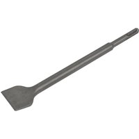Sealey SDS Plus wide cranked flat chisel, silver metal, with a flat, angled blade and cylindrical shank.