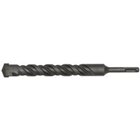 Sealey SDS Plus drill bit, 26mm diameter, 250mm length, black steel with spiral flutes and pointed tip.