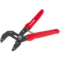Sealey Self Adjusting One Hand Slip Joint Pliers with red handles and black adjustable jaws.