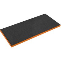 Orange and black Sealey Easy Peel Shadow Foam, rectangular, 1200x550x50mm, textured surface, contrasting edges.