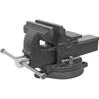 "Sealey SG Iron Swivel Base Bench Vice in dark gray with textured finish and rotating base for versatile clamping"