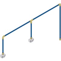 Blue Sealey Sharkbite Speedfit air supply kit with brass connectors and two white drop fittings, 12-metre length.