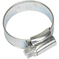 Zinc-plated hose clip by Sealey, 22-32mm diameter, with adjustable screw mechanism, pack of 20.