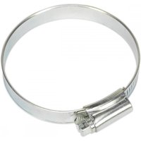Zinc-plated Sealey hose clip, adjustable 51-70mm, silver finish, pack of 10, screw-tightening mechanism.