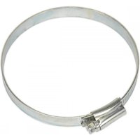 Sealey SHC4X zinc-plated hose clip, 80-100mm diameter, silver finish, pack of 10, with adjustable screw mechanism.