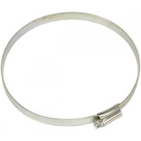 Zinc-plated Sealey hose clip, adjustable Ø120-140mm, silver finish, pack of 10, with screw mechanism for secure fastening.