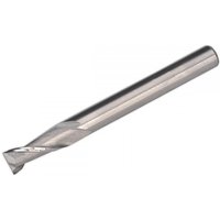 Sealey SM2502EM06 HSS end mill, 6mm diameter, 2 flute, silver, cylindrical shank, spiral cutting edges.