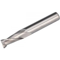 Silver Sealey HSS end mill with 10mm diameter, 2 flutes, and a sharp cutting edge.