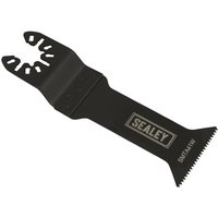 Black Sealey multi-tool blade for wood, 41mm wide with toothed edge and mounting holes, branded logo on the handle.
