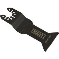 Black Sealey multi-tool blade for metal and wood, 44mm wide with serrated edge and branded logo.