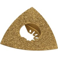 Triangular gold Sealey multi-tool blade with textured ceramic surface and central circular cutout.