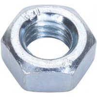 Steel hexagonal nut, M8 size, shiny silver finish with threaded interior, part of Sealey pack of 100.