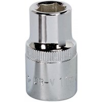 Silver Sealey Walldrive socket 11mm, 1/2in square drive, fully polished with engraved text and knurled grip.