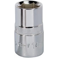 Sealey SP1214 Walldrive socket, 14mm, 1/2in square drive, fully polished chrome finish with knurled grip.