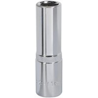 Sealey SP1214D Walldrive socket, 14mm deep, 1/2in square drive, fully polished silver finish with knurled grip.