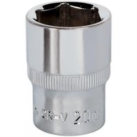 Sealey SP1220 Walldrive socket, 20mm, 1/2in square drive, fully polished chrome finish with ribbed grip.
