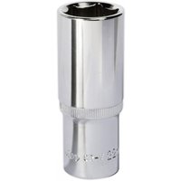 Sealey SP1222D Walldrive socket, 22mm deep, 1/2in square drive, fully polished silver finish.