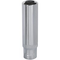 Sealey SP1410D deep socket, 10mm, 1/4in square drive, fully polished silver finish with Walldrive® design.