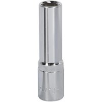 Sealey SP3810D Walldrive socket, 10mm deep, 3/8inSq drive, fully polished chrome finish with knurled grip.