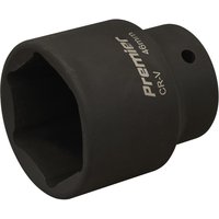 Black Sealey 3/4" drive hexagon impact socket with metric sizing and durable finish.