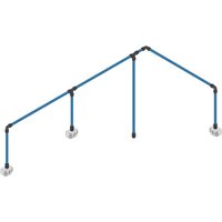 Blue Sealey Speedfit 3 Drop Air Supply System Kit with black connectors and three wall-mounted outlets.