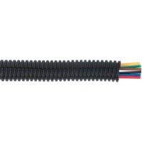 Black Sealey split convoluted cable sleeving, 12-16mm, with visible colored wires at the end.