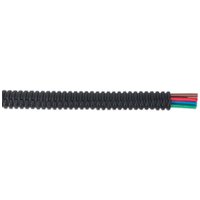 Black Sealey split convoluted cable sleeving, 7-10mm diameter, with visible colored wires at one end.