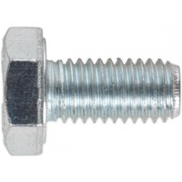 Zinc-plated Sealey M10 x 20mm setscrew with hexagonal head and threaded shaft, pack of 25.