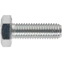 Sealey SS1030 zinc setscrew M10 x 30mm, silver hexagonal head, threaded shaft, pack of 25.