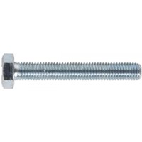 Sealey SS1070 zinc setscrew, M10 x 70mm, hex head, silver metallic finish, pack of 25.