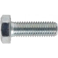 Sealey SS1235 zinc setscrew, M12 x 35mm, hex head, silver finish, pack of 25.