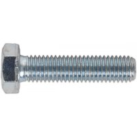 Silver Sealey setscrew M12 x 50mm, hexagonal head, zinc finish, pack of 25.