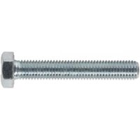 Sealey SS1275 zinc setscrew, M12 x 75mm, hex head, silver finish, pack of 10, grade 8.8 steel.