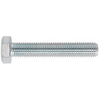 Sealey zinc setscrew M14 x 80mm, silver, hexagonal head, threaded shaft, pack of 10.