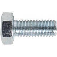 Zinc-plated Sealey setscrew M5 x 12mm with hexagonal head, threaded shaft, pack of 50.