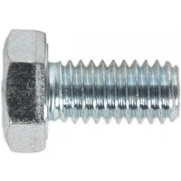 Sealey SS612 zinc-coated M6 x 12mm setscrew, hexagonal head, threaded shaft, pack of 50.