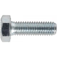 Zinc-coated M8 x 25mm setscrew with hexagonal head, metallic finish, part of a 50-pack by Sealey.